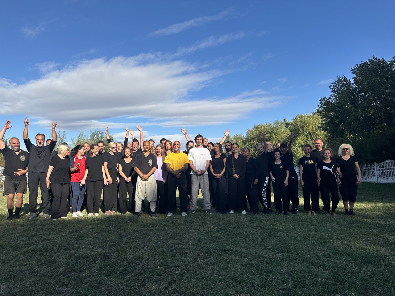 Mansur Kohaku with the full group at the samurai residency gathering