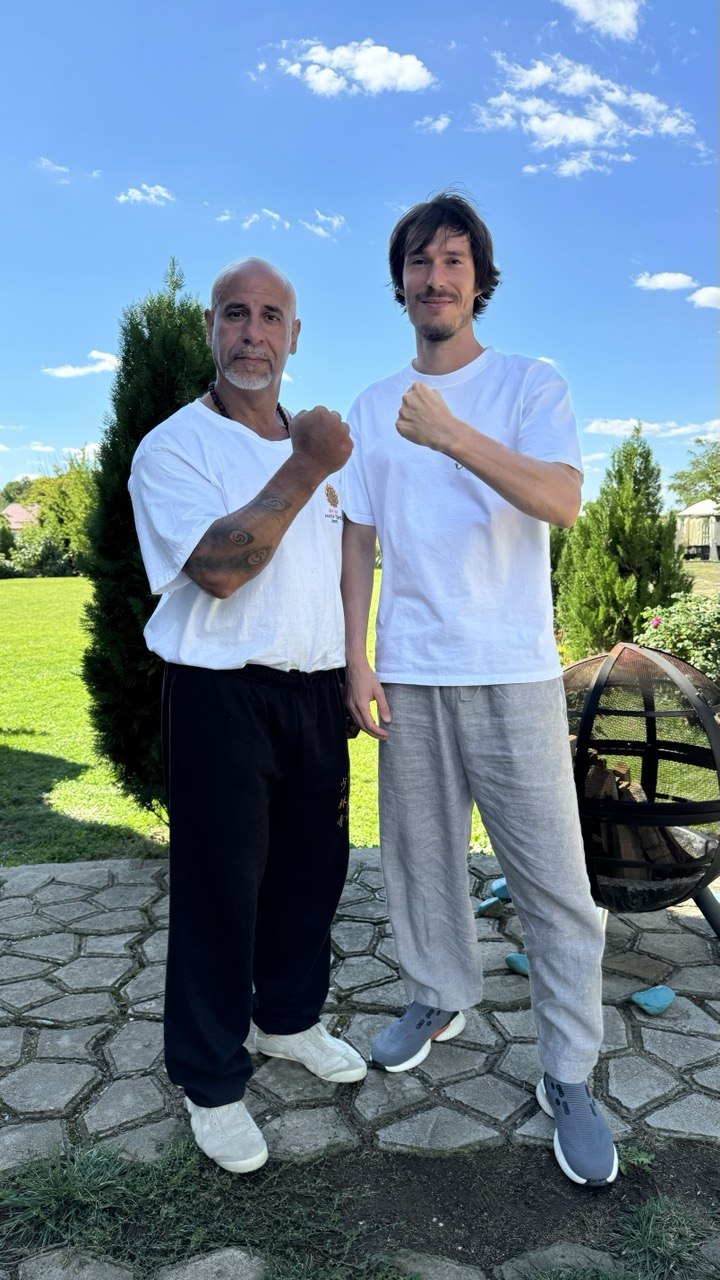 Mansur Kohaku at the Shaolin Temple with Master Jiang