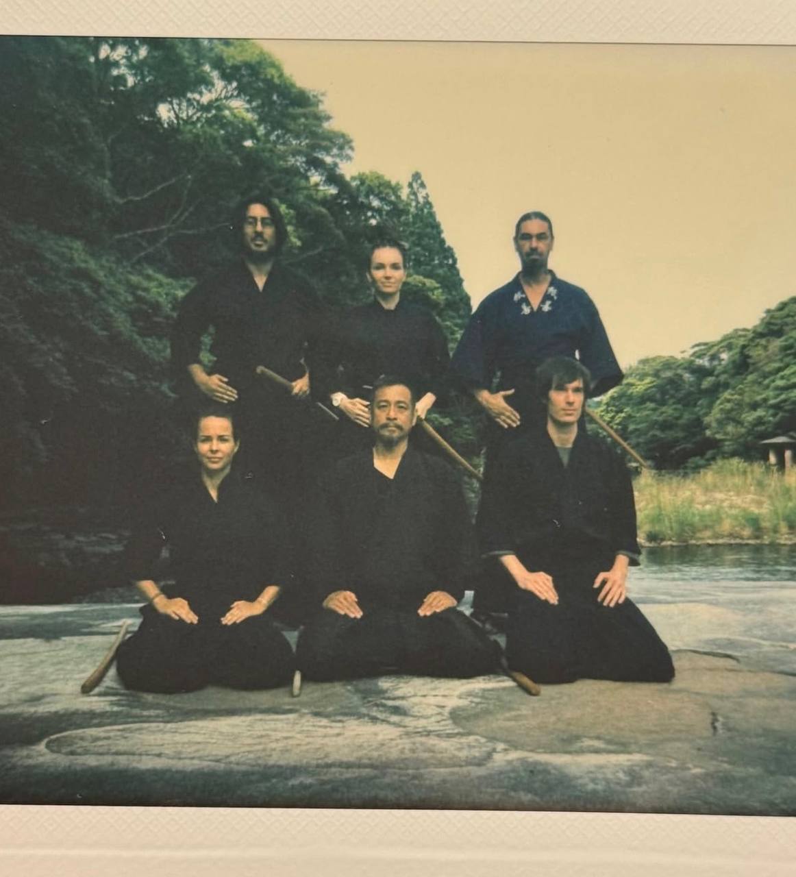 Mansur Kohaku with sensei Zen Takai and fellow disciples on Tsushima